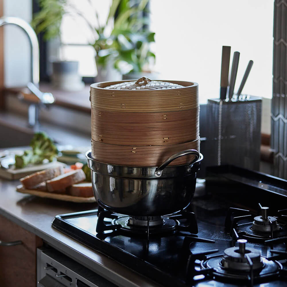 ステンレス鍋セット 18cm 杉中華せいろ 2段 ｜のレン神楽坂【公式通販