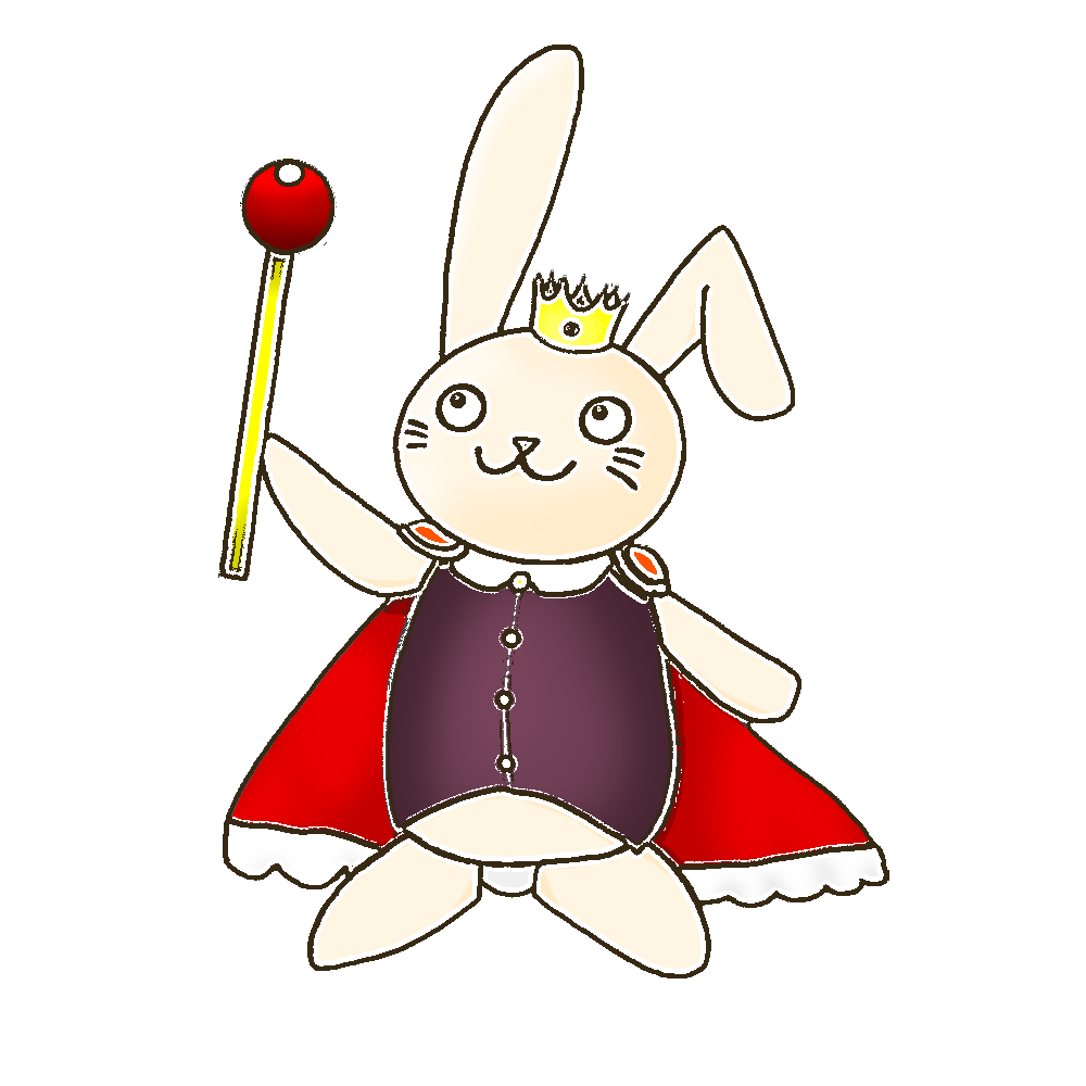 うさぎの王様の絵（4種類） – ノートの落書きCC0