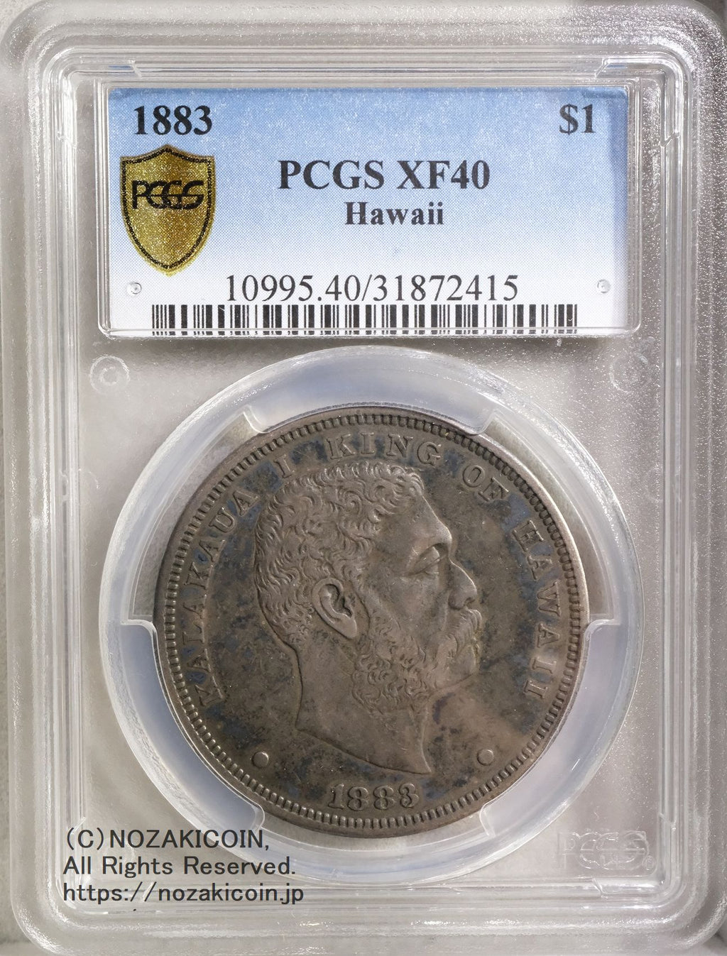 ハワイ 1ドル銀貨 カラカウア1世 1883 PCGS XF40 – 野崎コイン