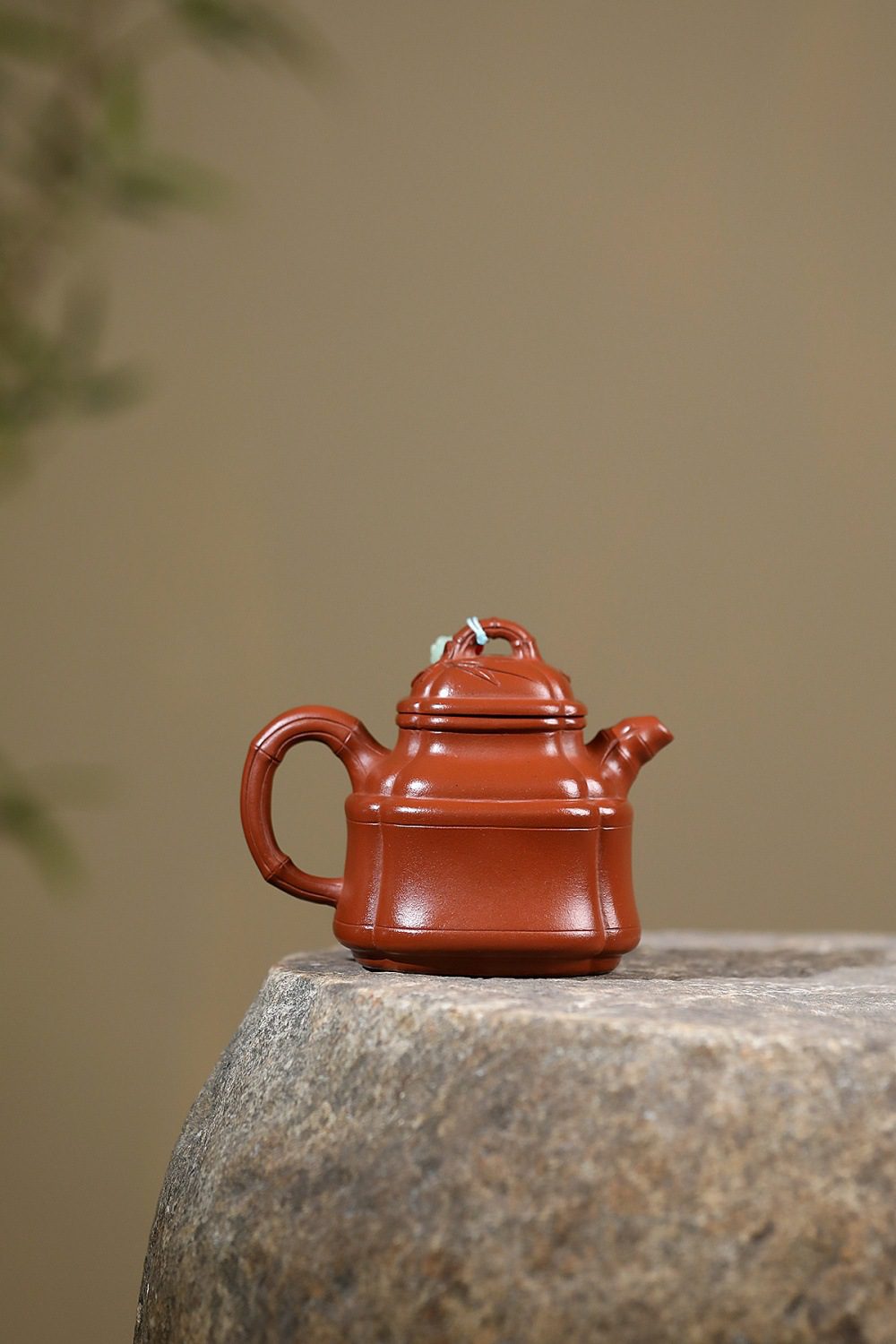 宜興紫砂壺原礦小煤窯朱泥四方竹鼎壺(280ml) - 南山居
