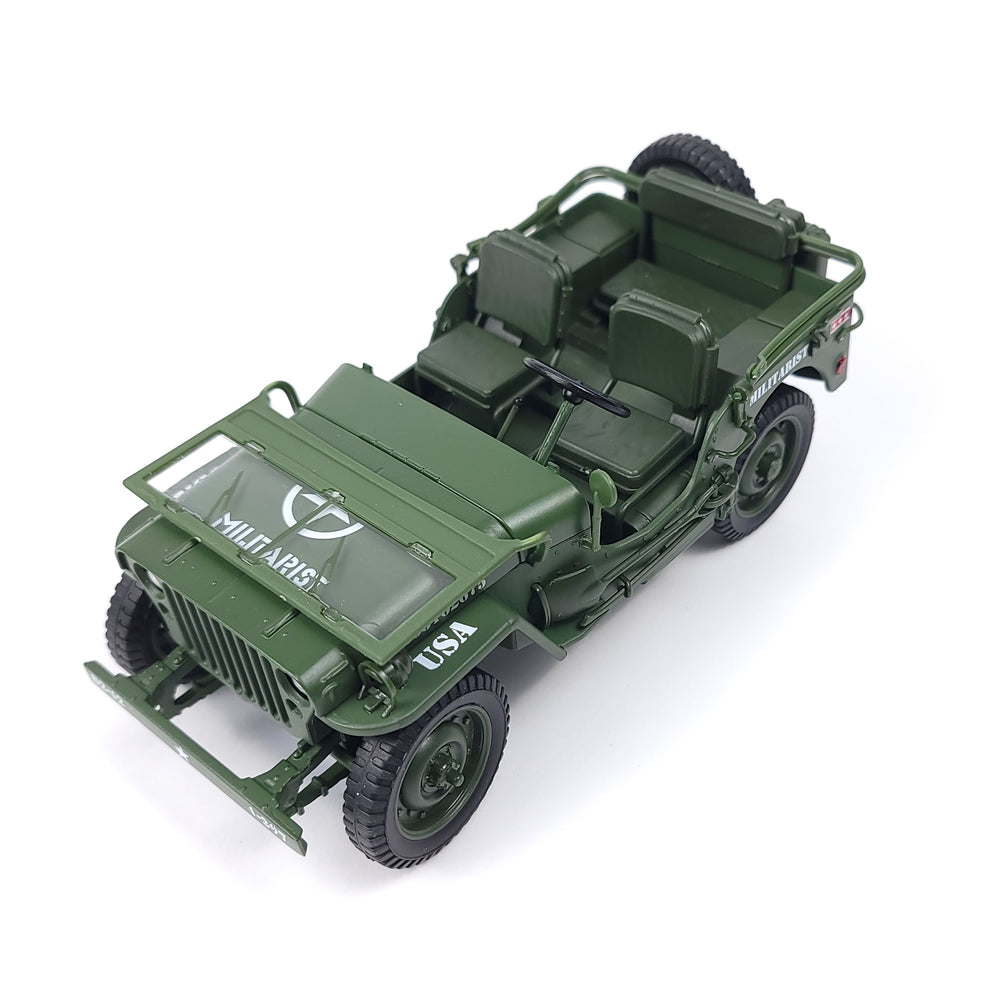1:18 Die-cast Willys Military Jeep Tactical Off-Road Scale Model