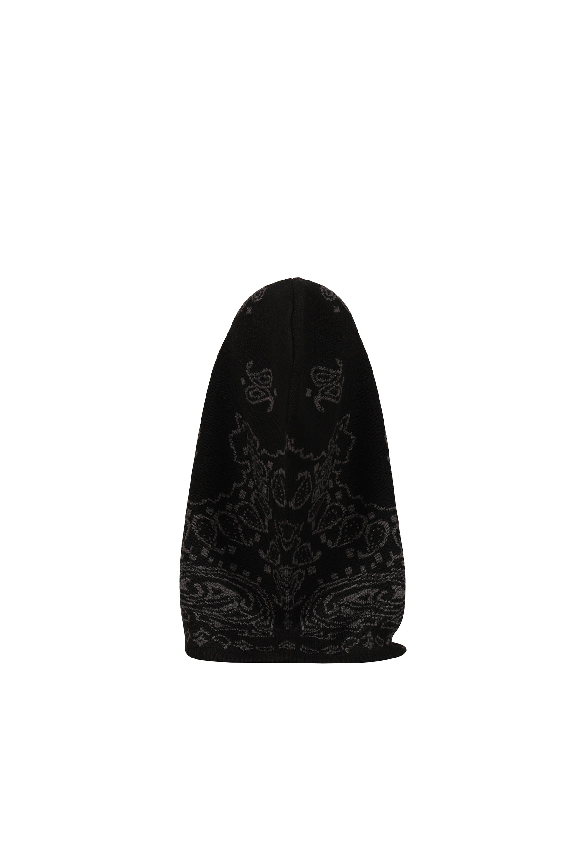 JUN/NAKAYAMA ジュンナカヤマ FW25 PAISLEY KNIT HOOD BALACLAVA / BLK