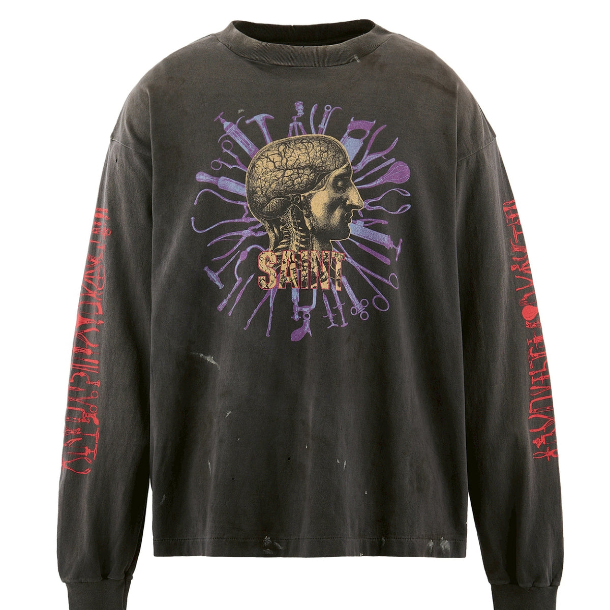 SAINT Mxxxxxx セントマイケル SS26 LS T-SHIRT/HEAD / BLK - NUBIAN