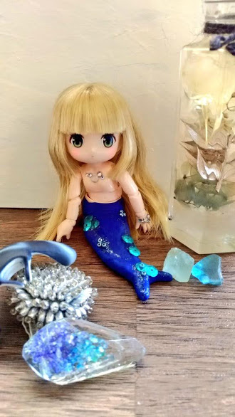 樹脂粘土でオビツ11に人魚ボディ | NEKONOTEMO