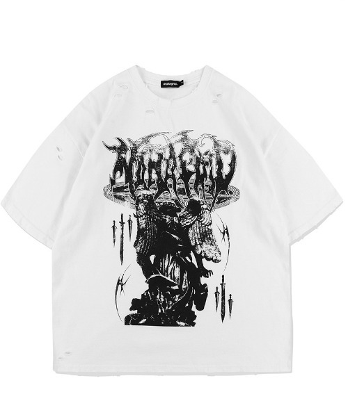 mahagrid/マハグリッド』 GOTH ANGEL DAMAGED TEE/ゴスエンゼル