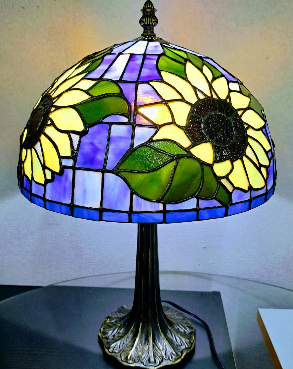 ティファニースタイルテーブルランプ電気スタンドガラスランプ r