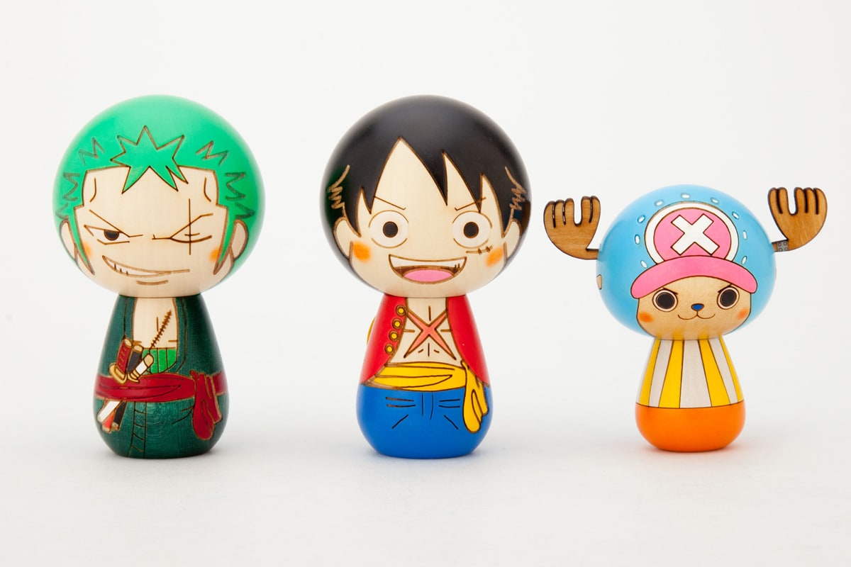 ONE PIECE」ルフィ、ゾロ、チョッパーがこけしに、卯三郎こけしと