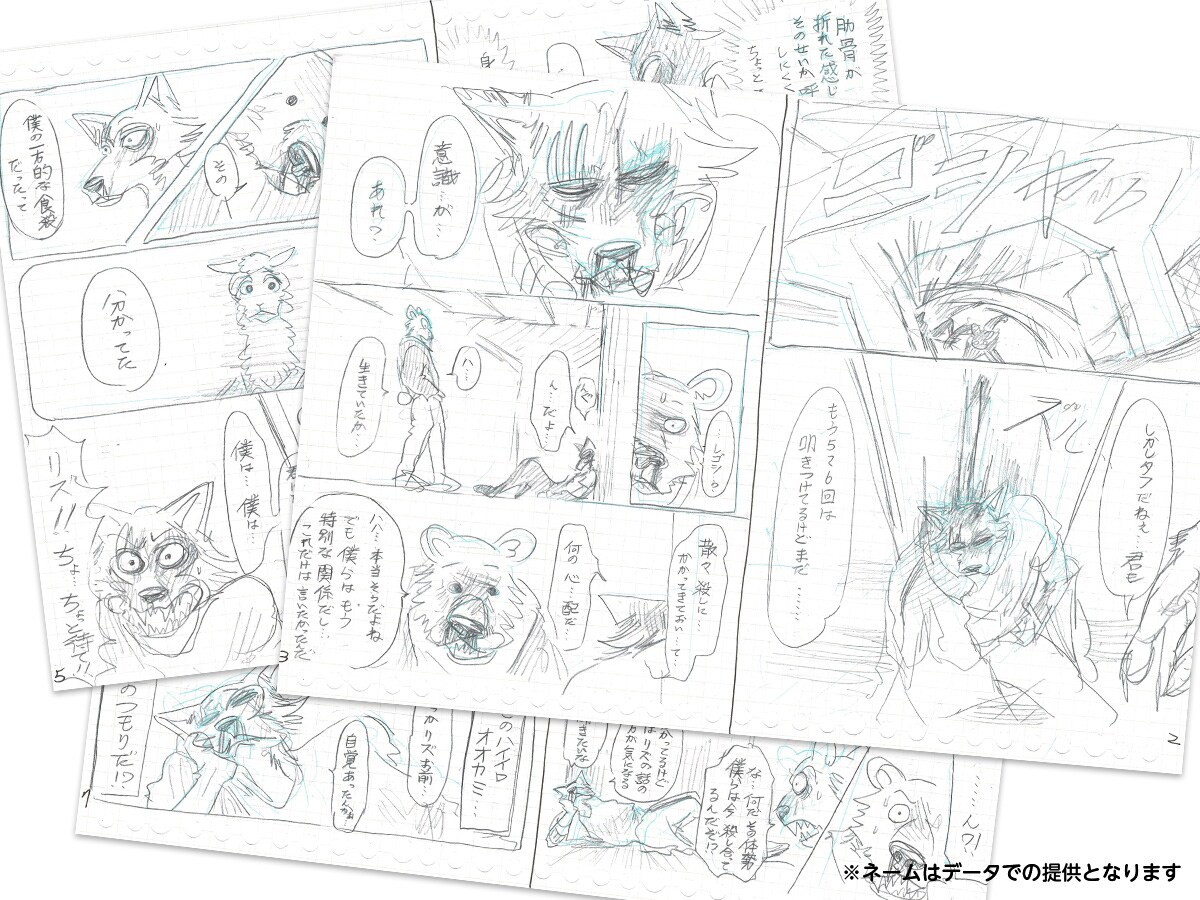 板垣巴留直筆サイン入り複製原稿とネームデータ。 [画像ギャラリー 31