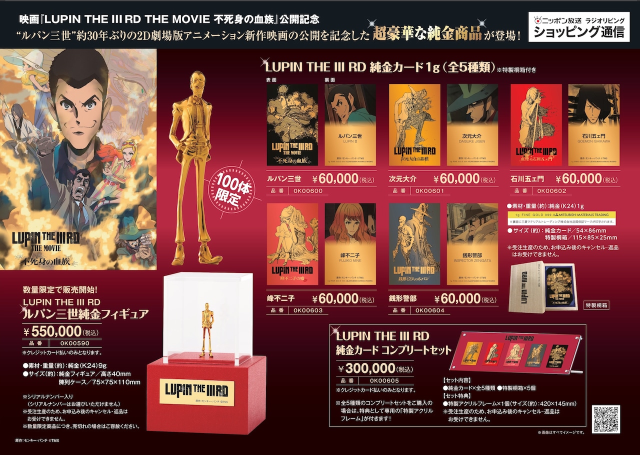 LUPIN THE IIIRD THE MOVIE 不死身の血族」公開記念グッズ [画像
