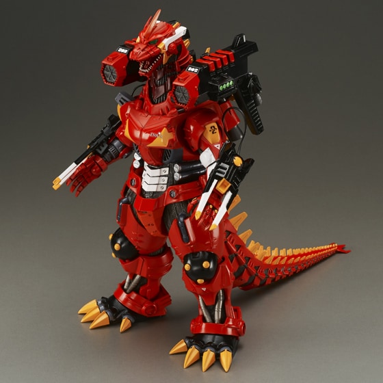 エヴァ弐号機イメージカラーの3式機龍（メカゴジラ）。 [画像
