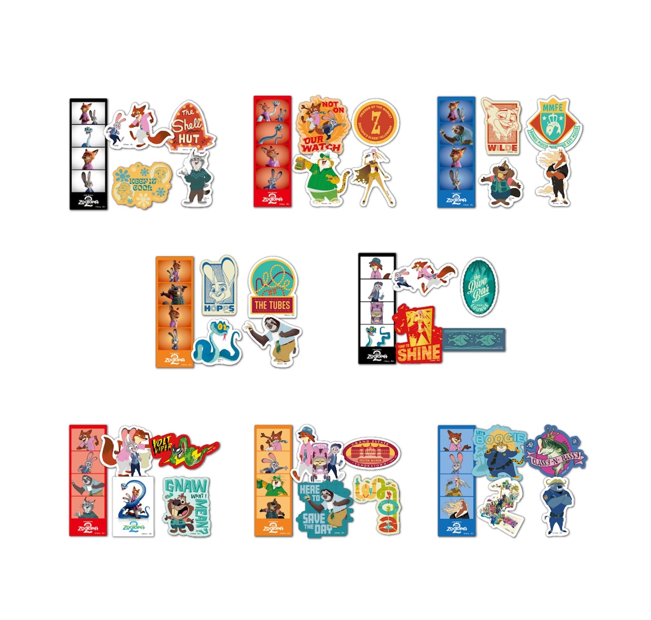 Happyくじ「ズートピア2」K賞のステッカーセット（全8種） [画像