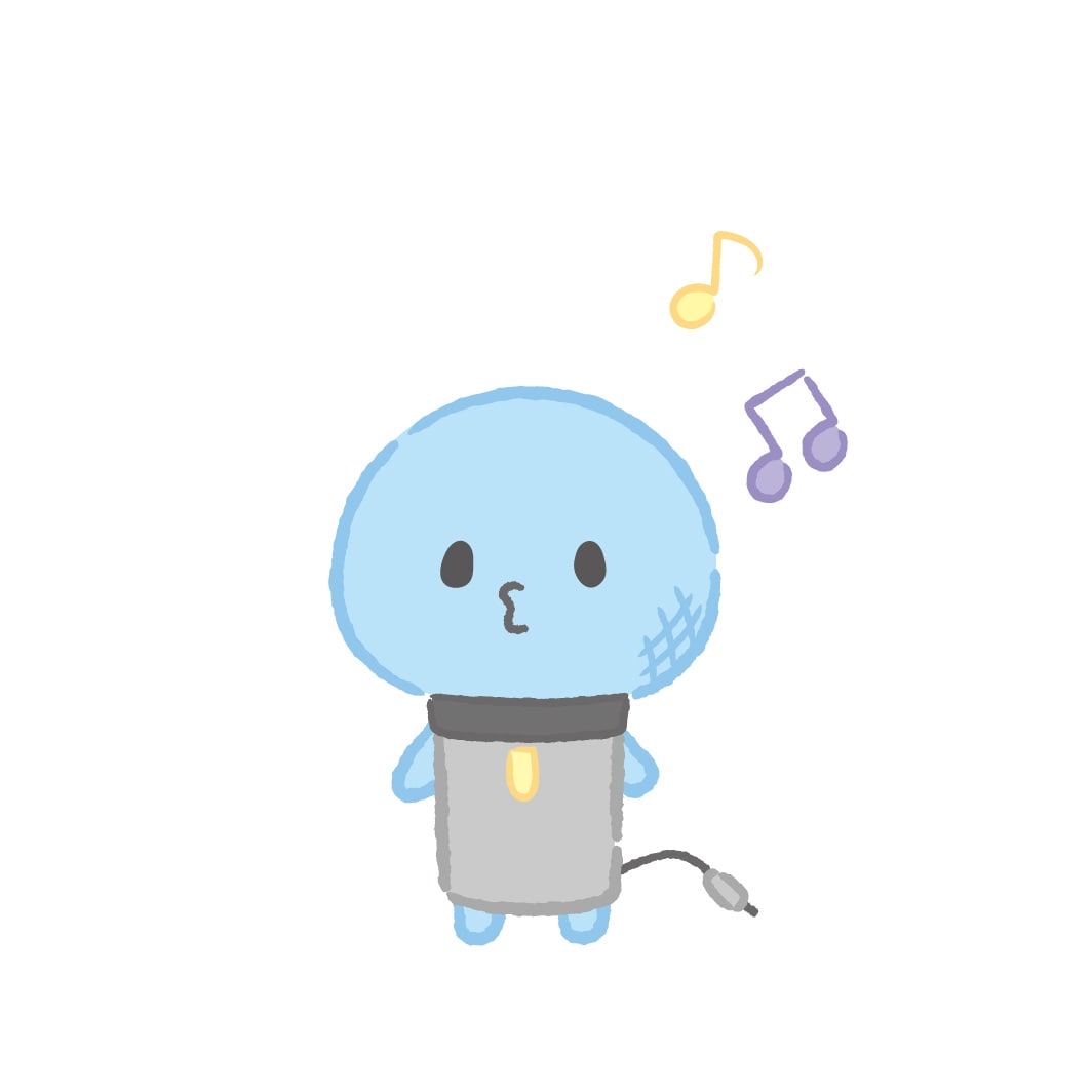 マイクン（河野純喜考案）。丸い頭がチャームポイントのマイク。趣味は