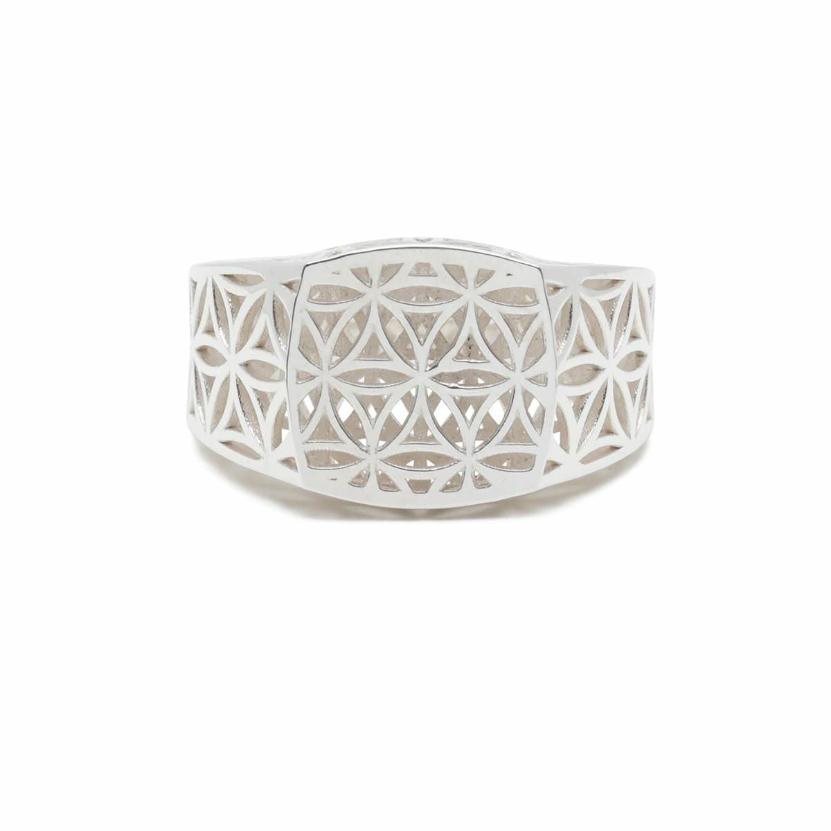 JNS1257R)034 透かしフラワーオブライフリング/指輪 - シルバー