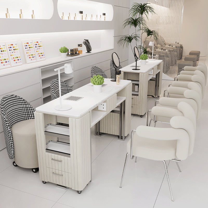 OFFINEO公式 | ネイルテーブル クリーム風 おしゃれ 集塵機付き