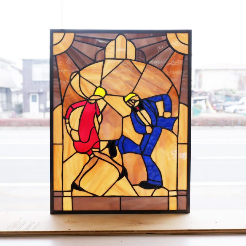 生徒さんの作品。ステンドグラスのダンスのパネル | ステンドグラス