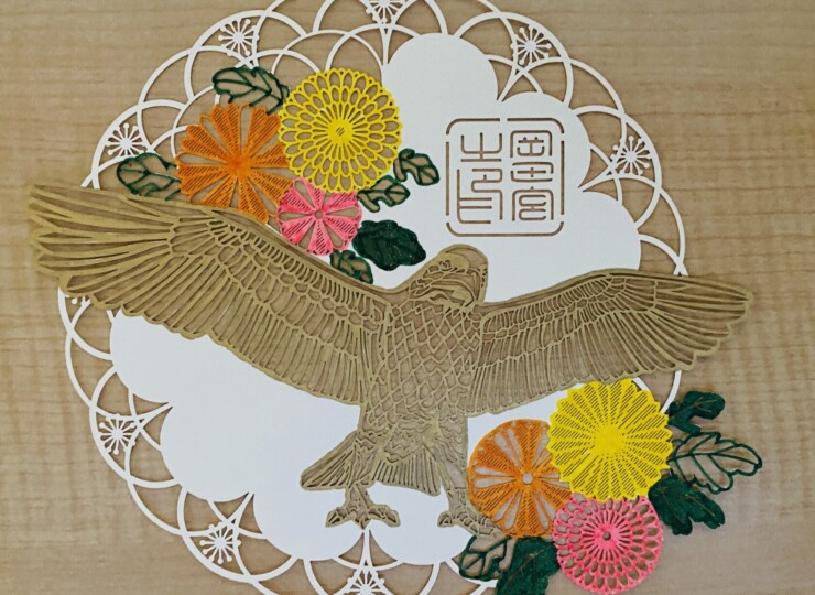 切り絵・金鵄像 - 神武東征の宮｜岡田宮