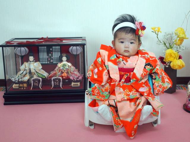 レンタル用【0～3歳】女児一つ身・おでんち（ちゃんちゃんこ）セット