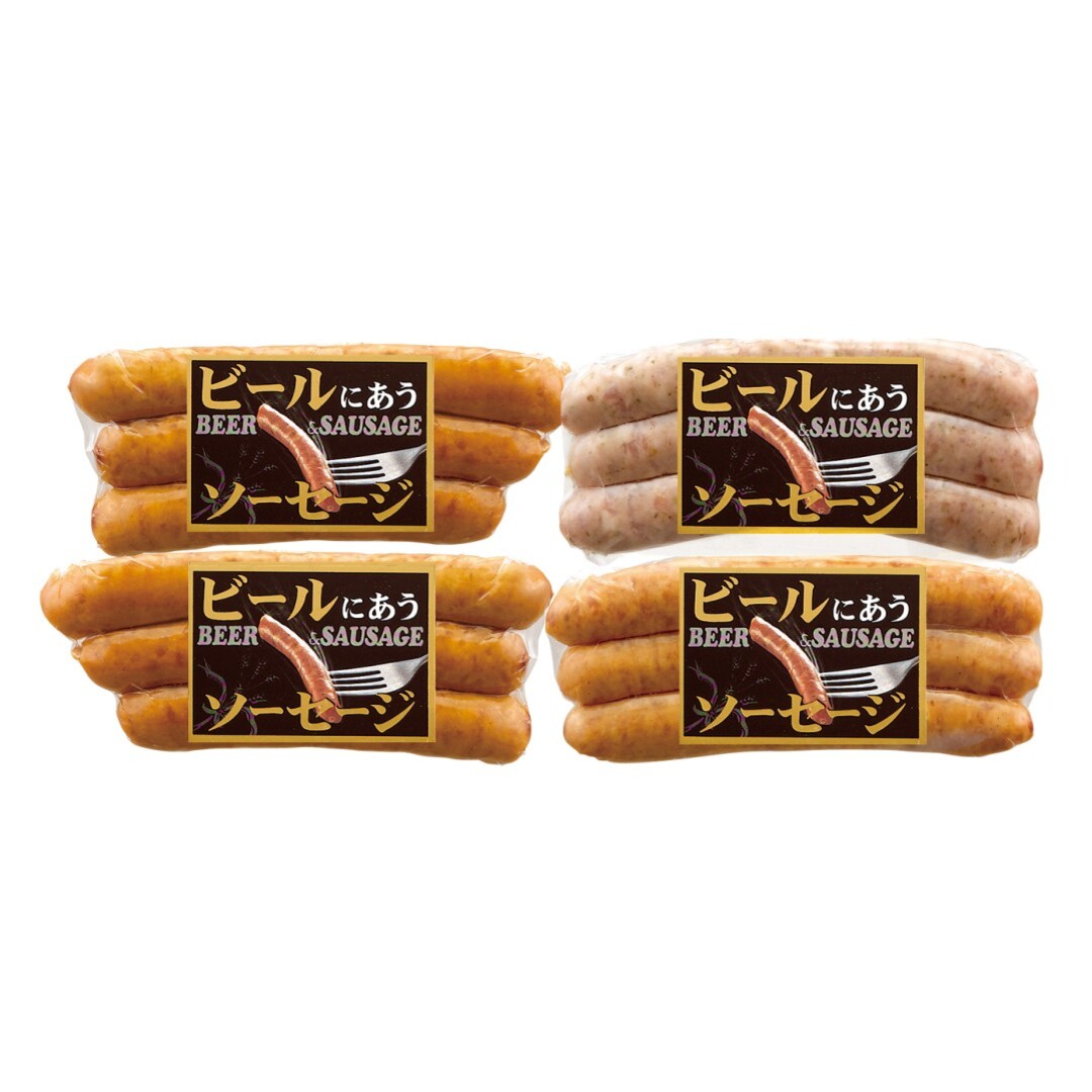 ビールにあうソーセージ（3種プレーン/ガーリック・ハーブ：4袋）冷蔵
