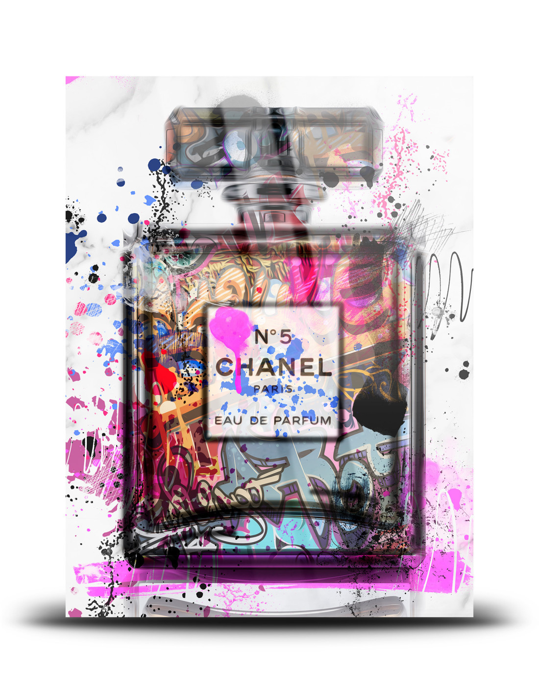 Chanel No.5 Canvas, Plexiglass, and Dibond Art - Pop-Art by Schevsky