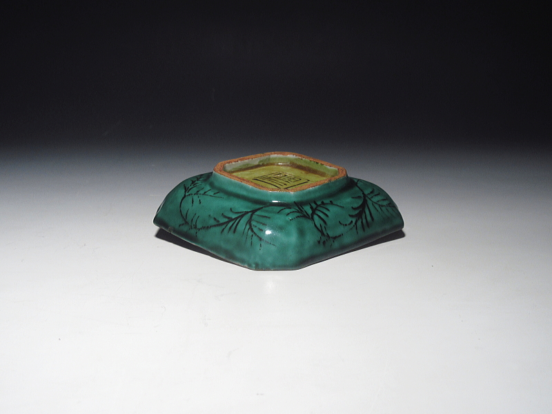 古九谷 吉田屋窯 青手椿文 角小皿 5枚組【文政】 ｜ 古陶磁 大林師友堂