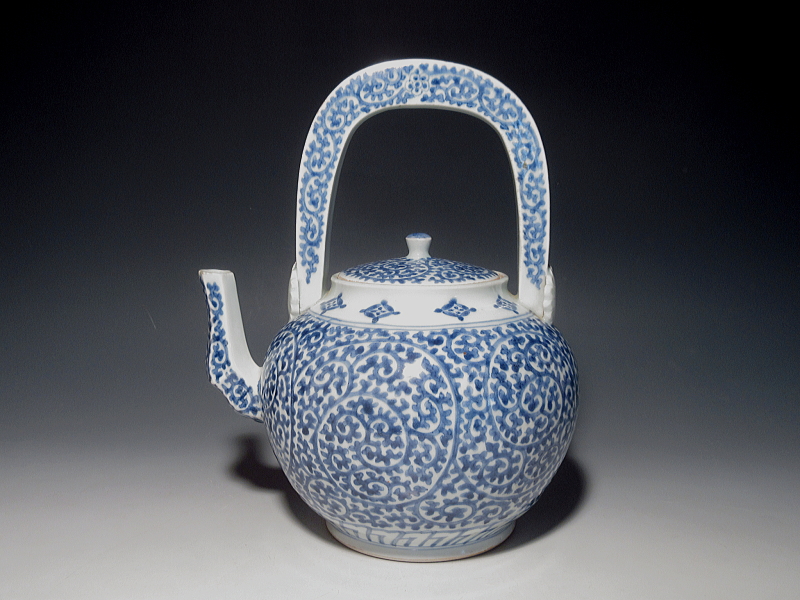 古伊万里 染付 七宝蛸唐草文 水注【元禄～享保】 ｜ 古陶磁 大林師友堂