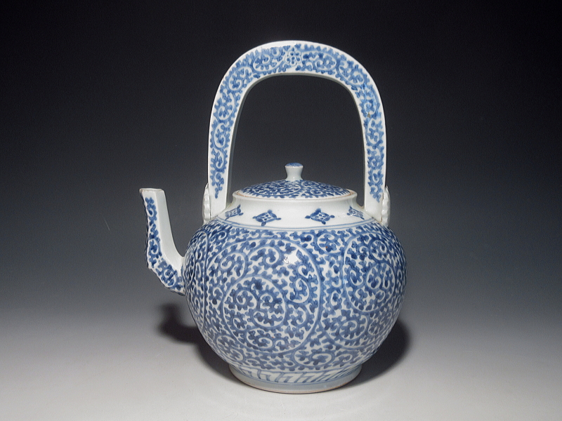 古伊万里 染付 七宝蛸唐草文 水注【元禄～享保】 ｜ 古陶磁 大林師友堂