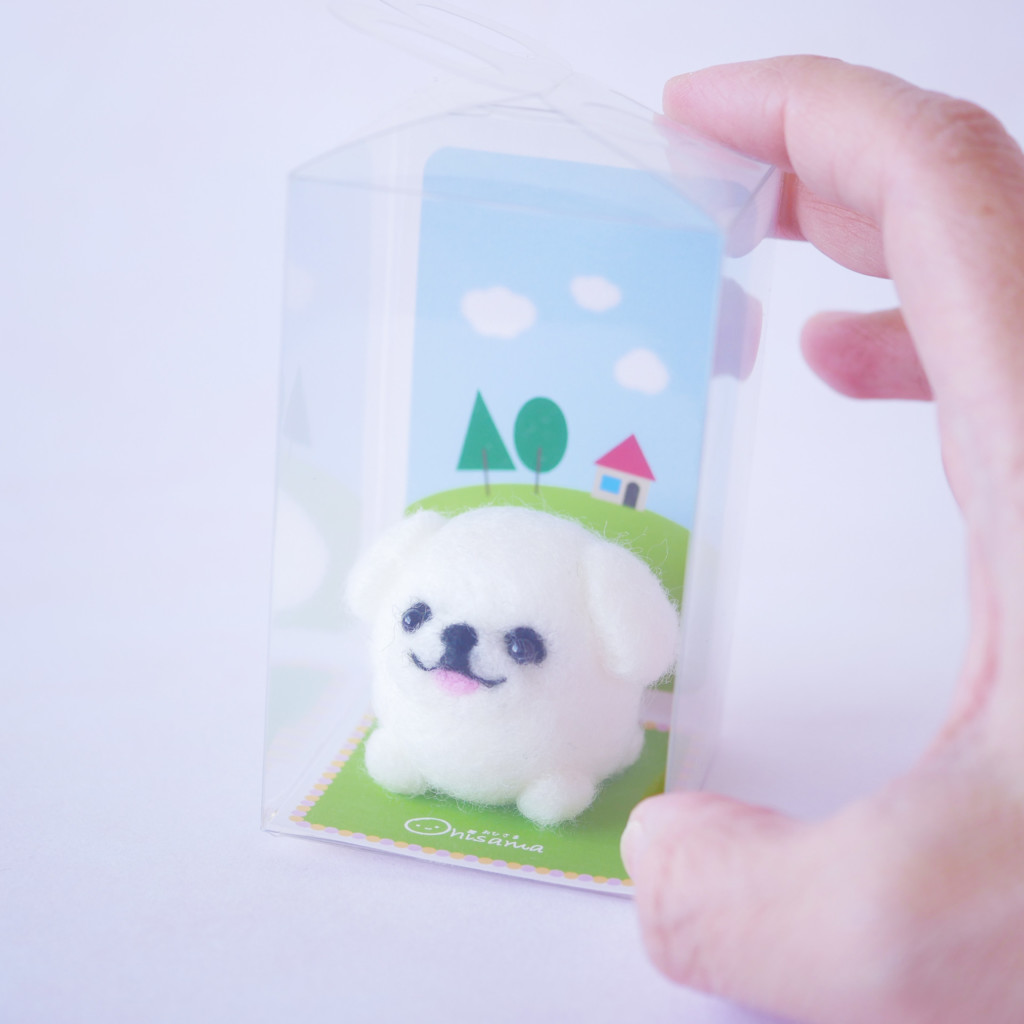 ペキニーズ犬マスコット 手のひらサイズ羊毛フェルト - おひさまフェルト