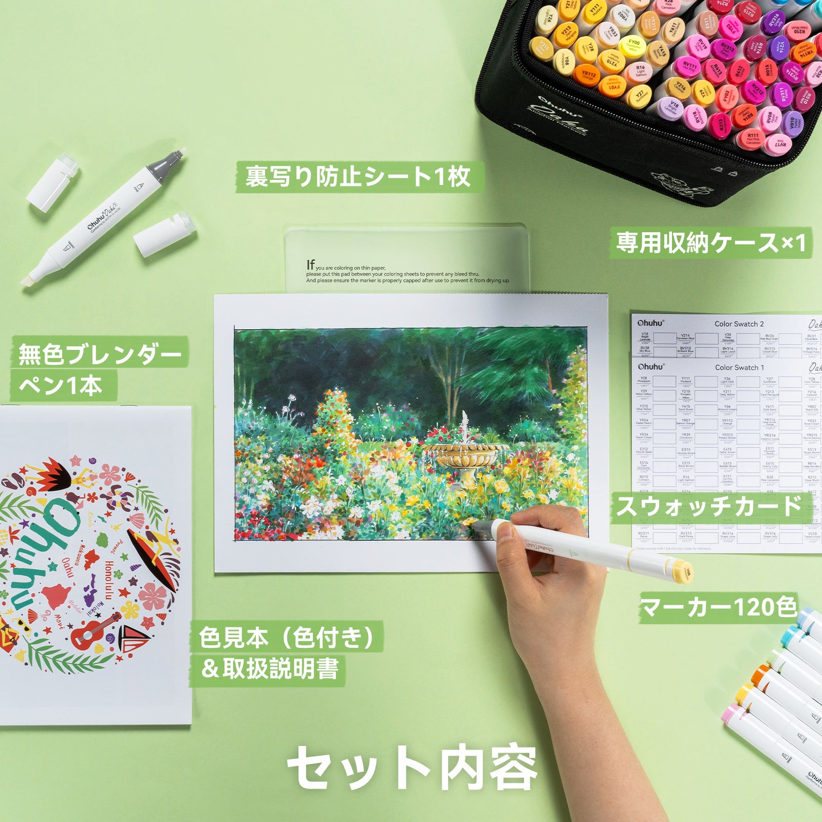 Ohuhu Oahu イラストマーカー 120色 太細両端 – Ohuhu Japan