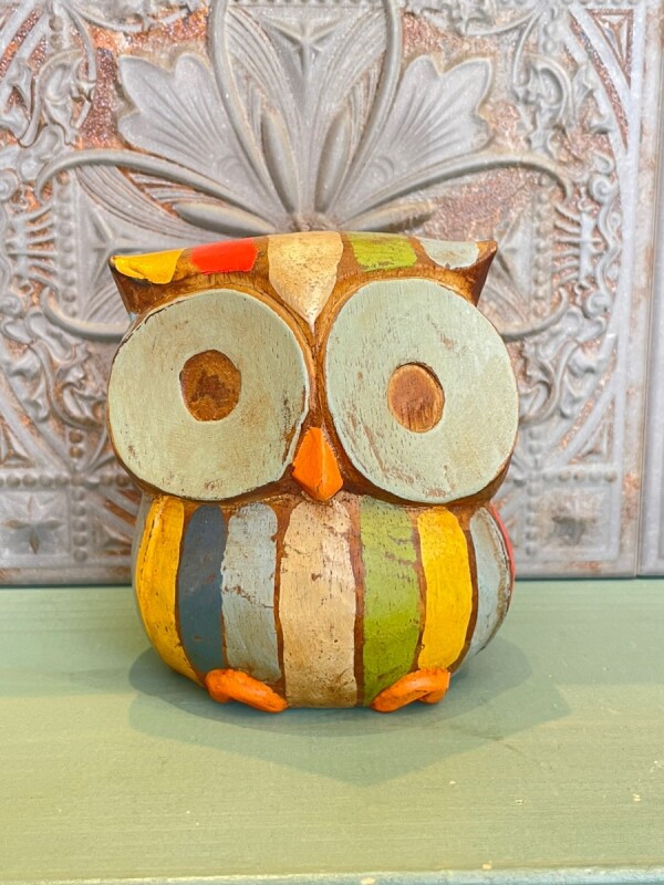 幸運こいこい♪木彫りアジアンフクロウ L - お守り屋さん本店は世界の