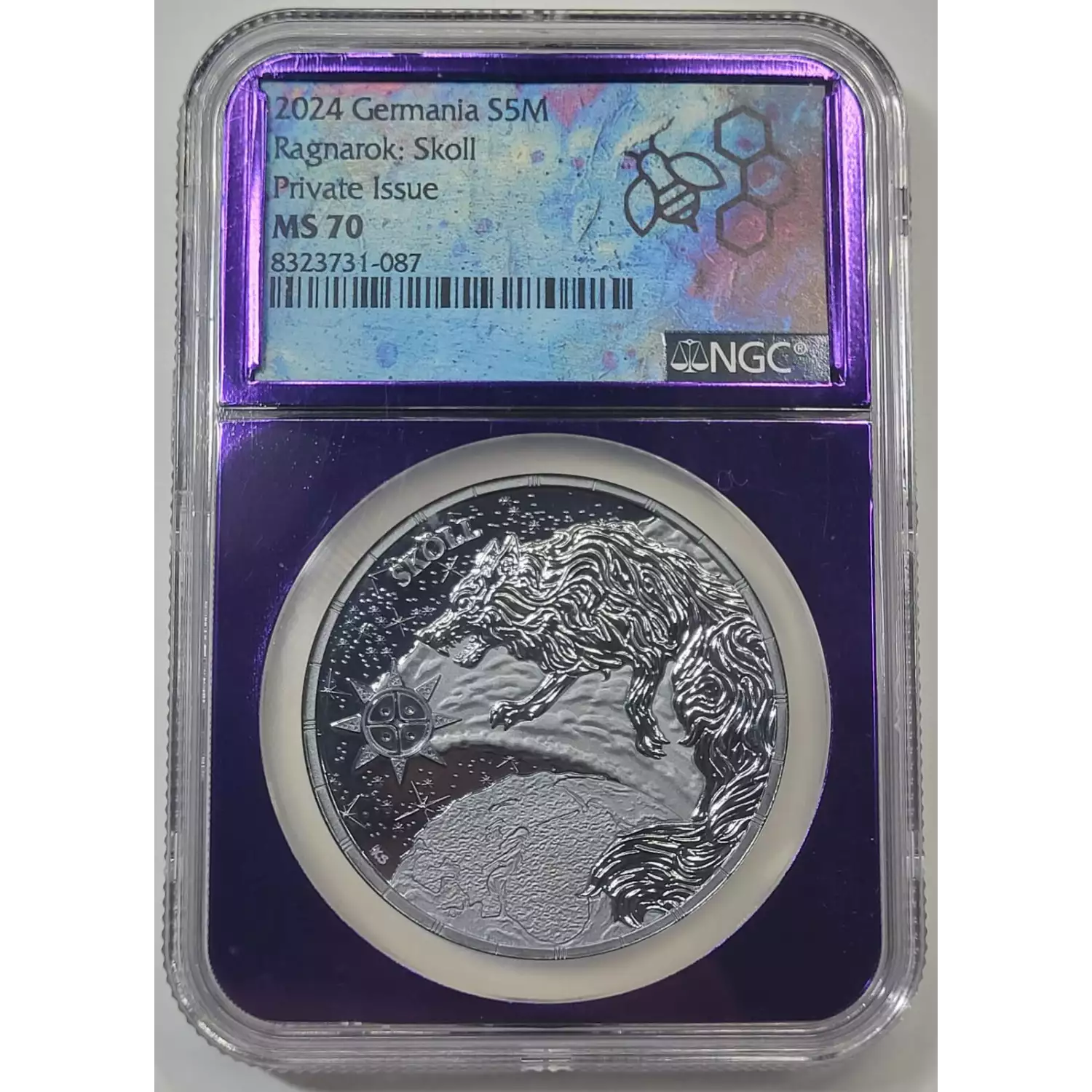 2024 Germania 1 oz Silver NGC MS-70 Ragnarok: Skoll 5 Mark - Old
