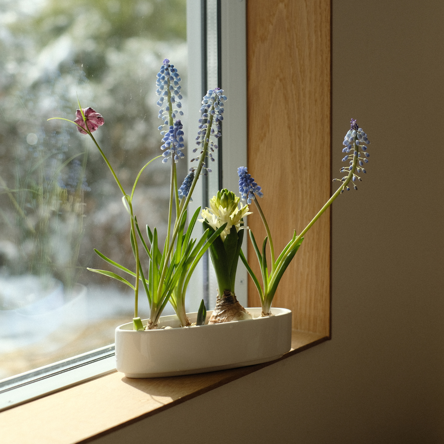 陶器のフラワーベース｜卓上｜ホワイト&シルバー｜ドライフラワー