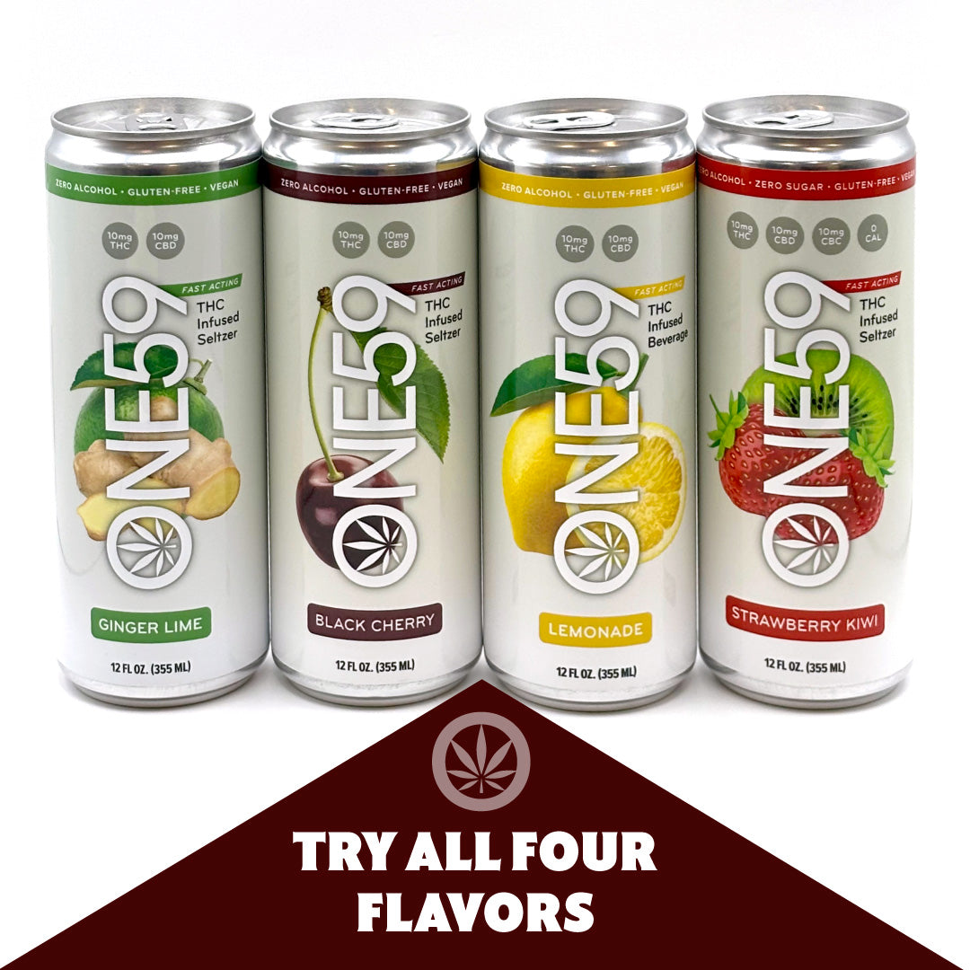 Black Cherry THC Infused Seltzer - 12oz (5mg) – ONE59