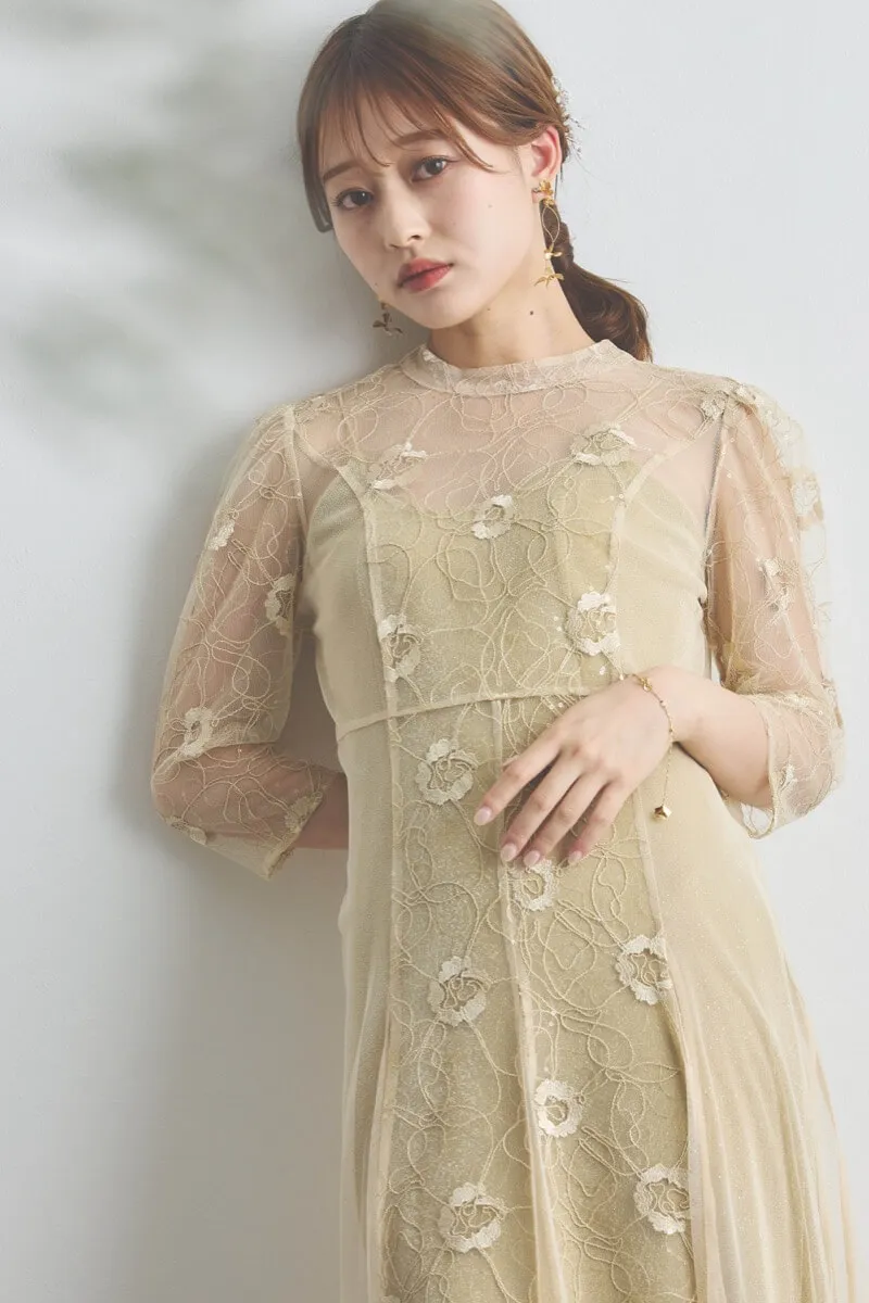 イエローのシャイニーコードレースドレス[M〜L対応] kaeneのレンタル