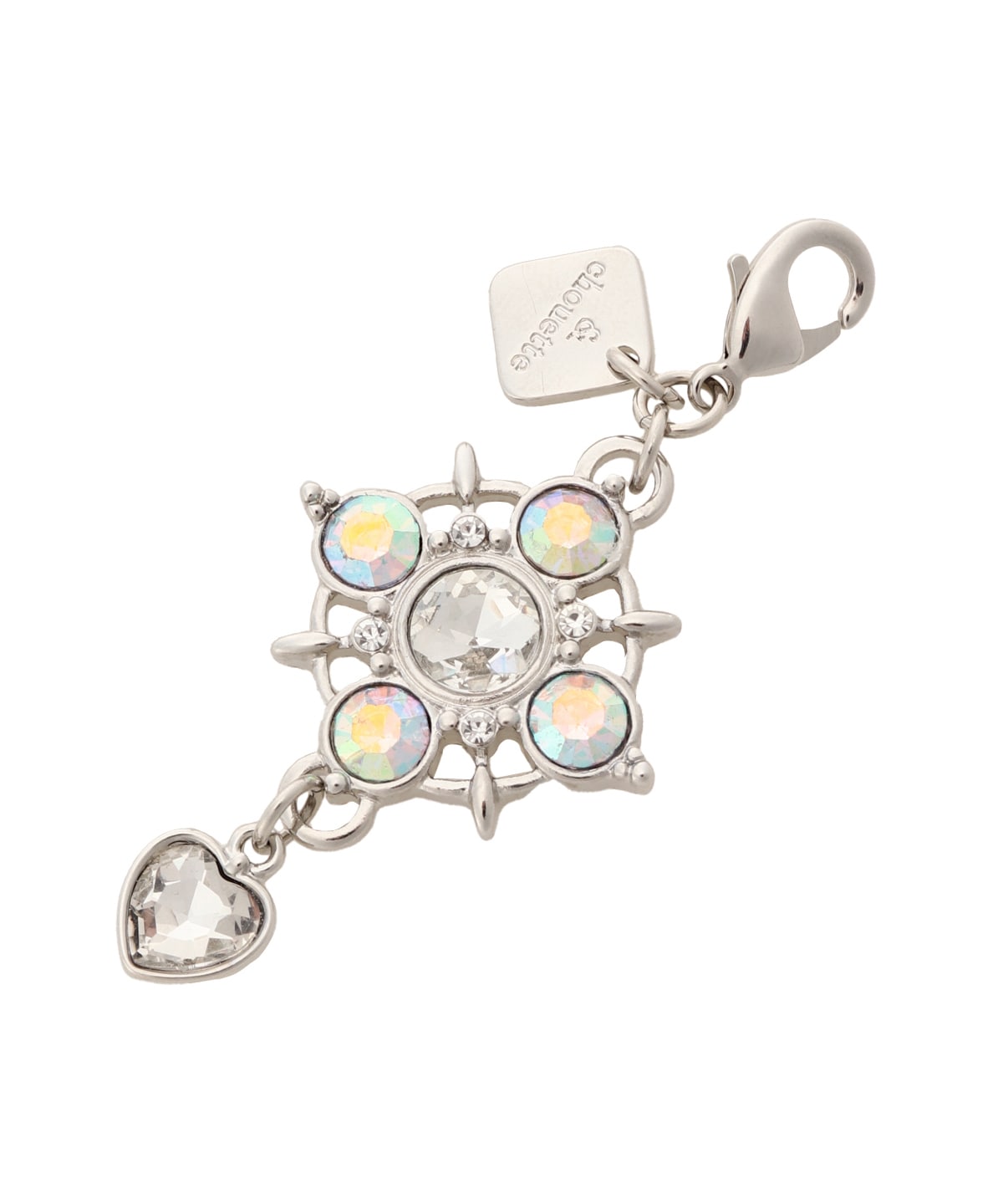 クリスタル スウィングハートファスナーチャーム(FREE シルバー