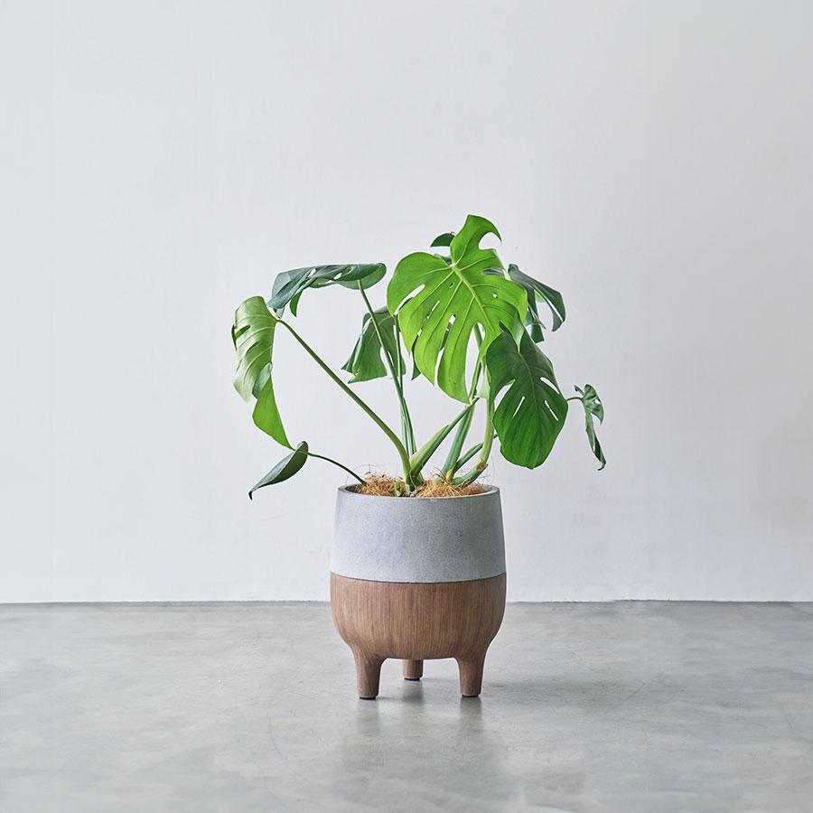 NODERIUM | プランターカバー 脚付き（直径25cm）グレー｜【公式