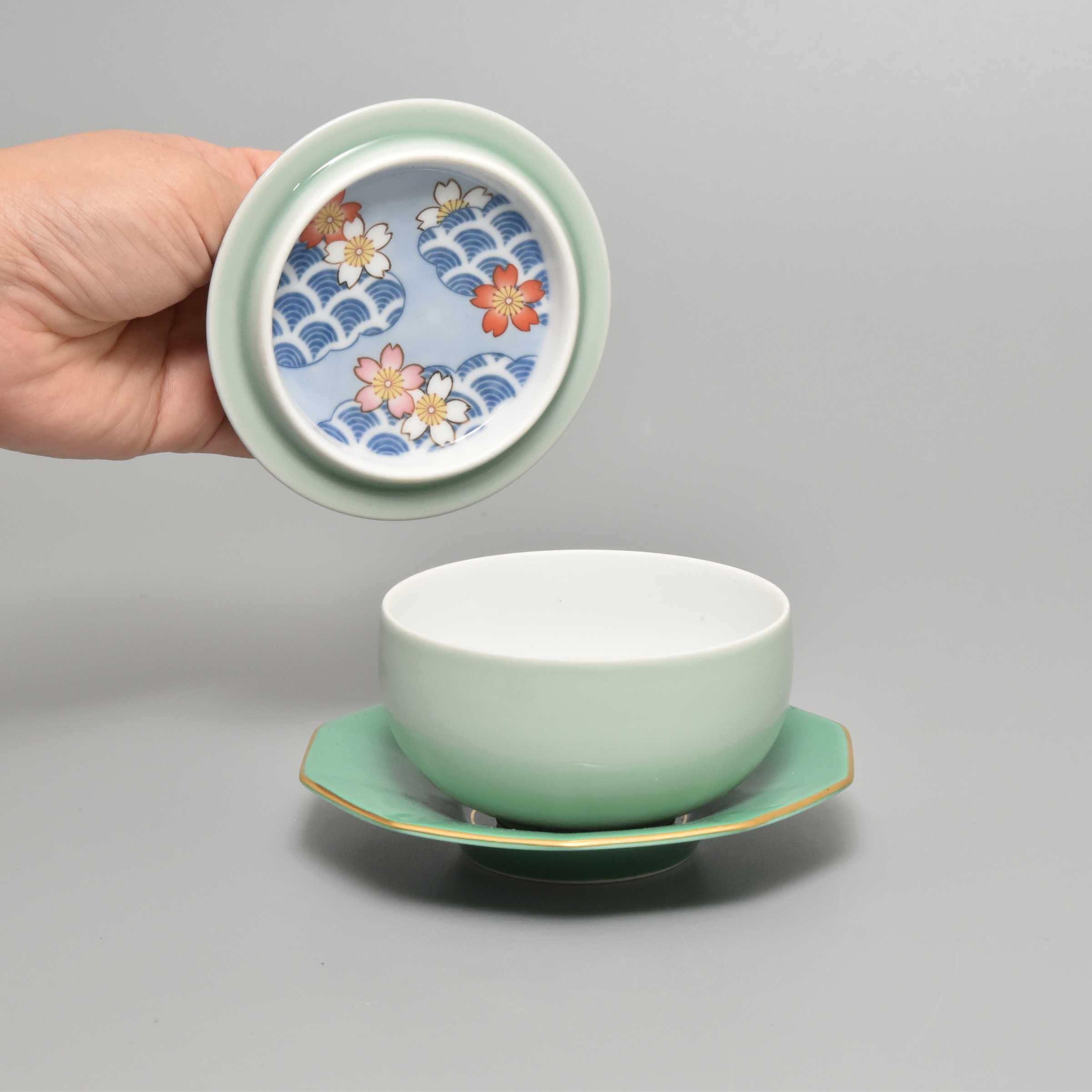 雅五彩）蓋付湯のみ5客セット|有田焼の老舗-香蘭社オンラインショップ