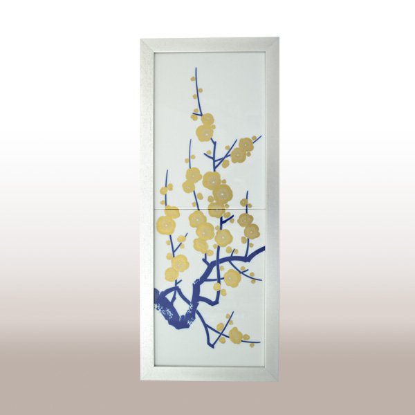 染錦金彩梅花図,陶額,インテリア,陶画,香蘭社,磁芸工房|有田焼の老舗