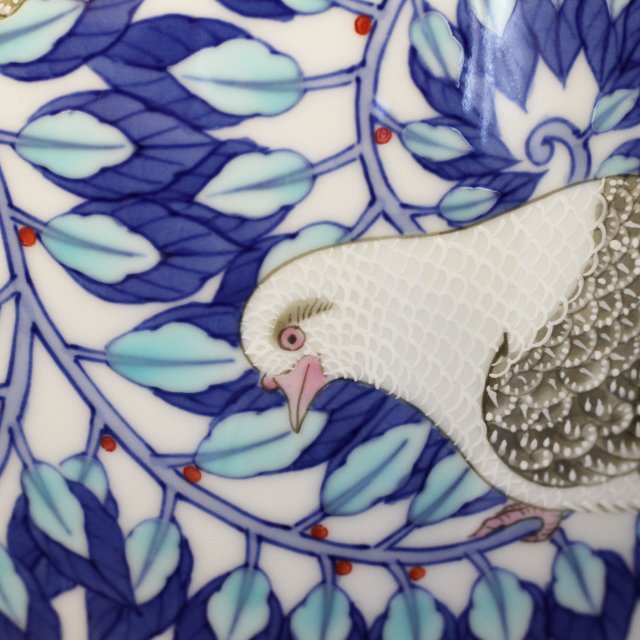 染錦月桂樹鳩】花瓶|有田焼の老舗-香蘭社オンラインショップ