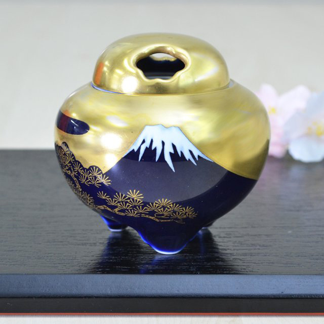 ○5111#1014 香蘭社/八角花瓶「茶席の花」絵変り 金彩/木箱付き1123