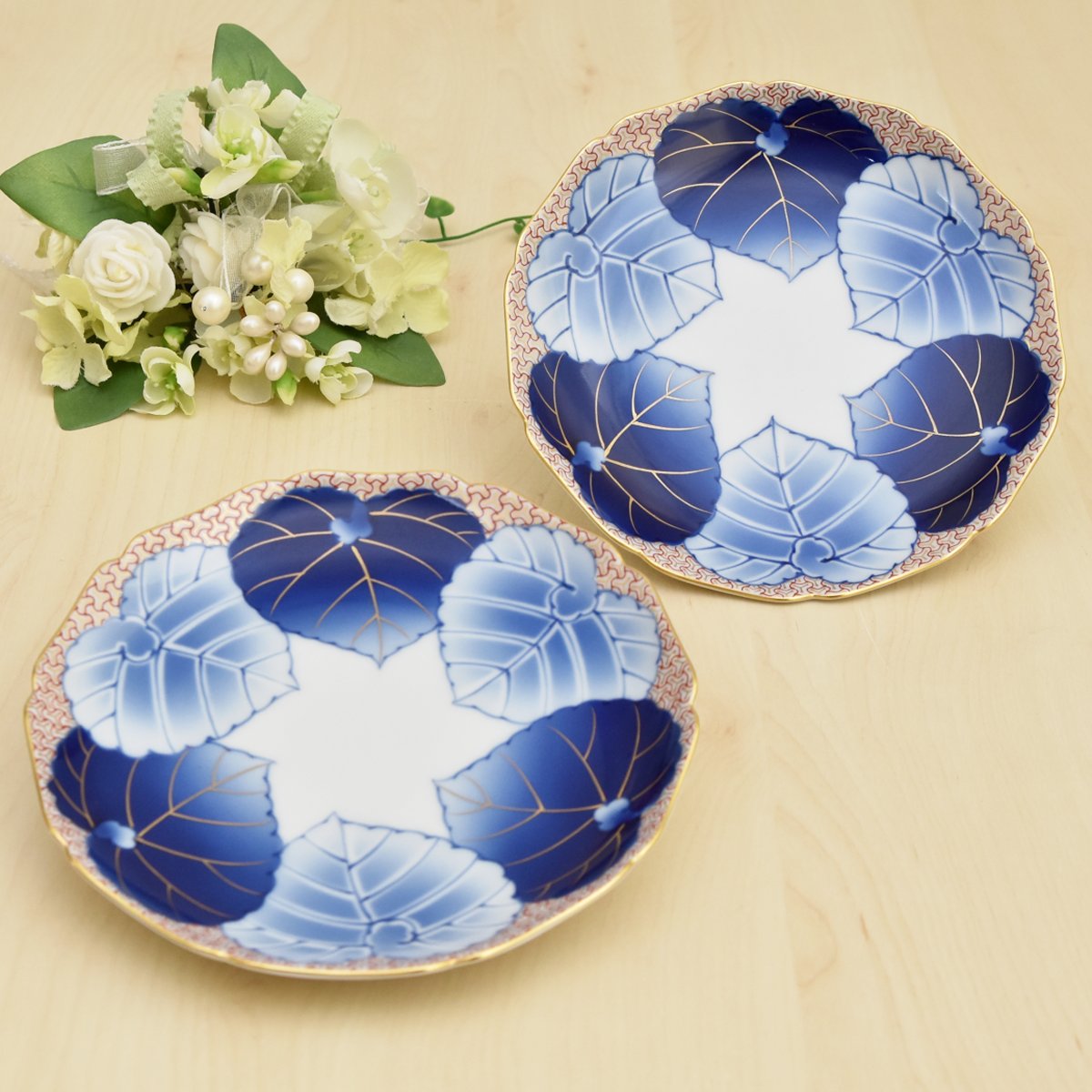 愁海棠）中皿2枚セット（18cm）|有田焼の老舗-香蘭社オンラインショップ