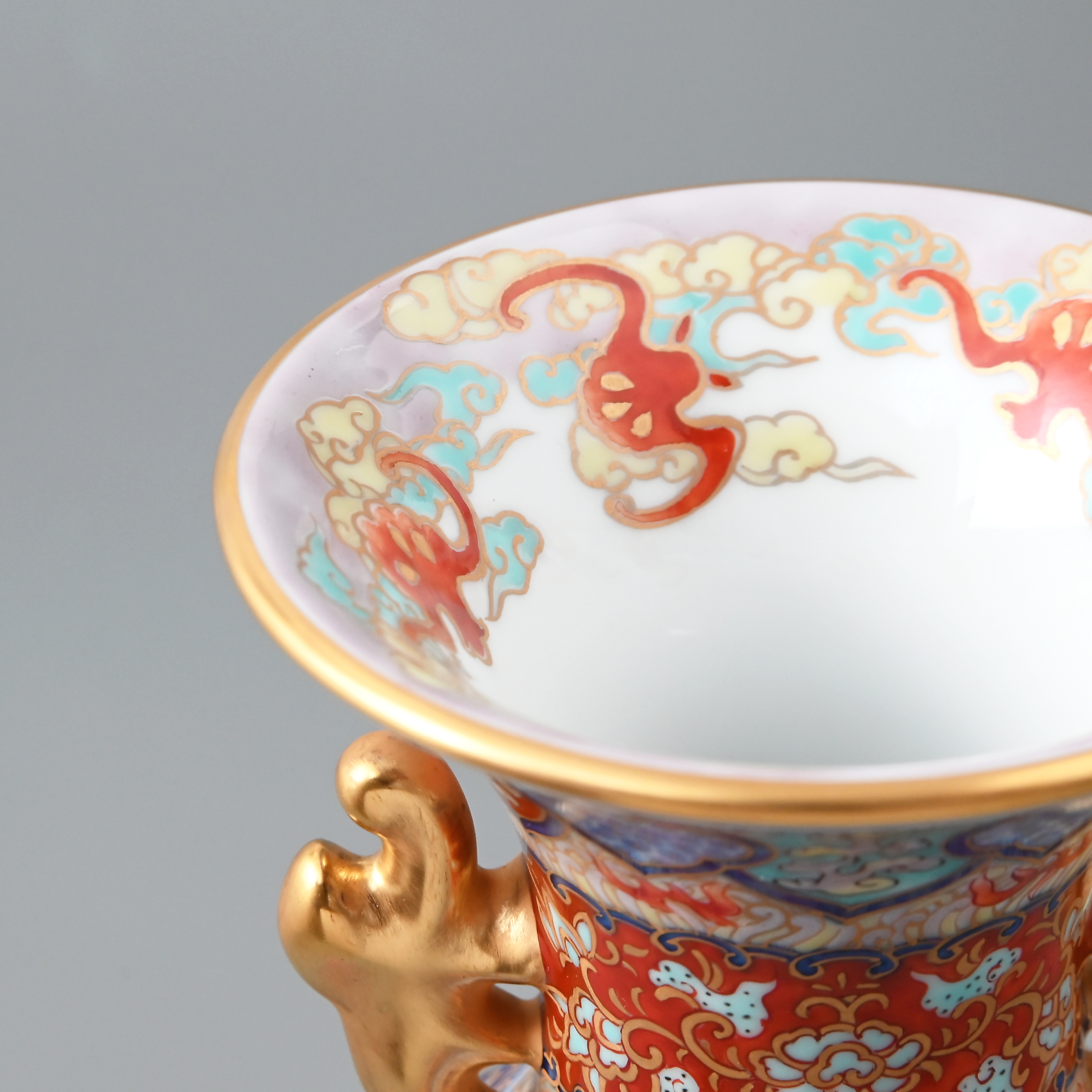 色絵鳳凰応龍文）耳付花瓶|有田焼の老舗-香蘭社オンラインショップ