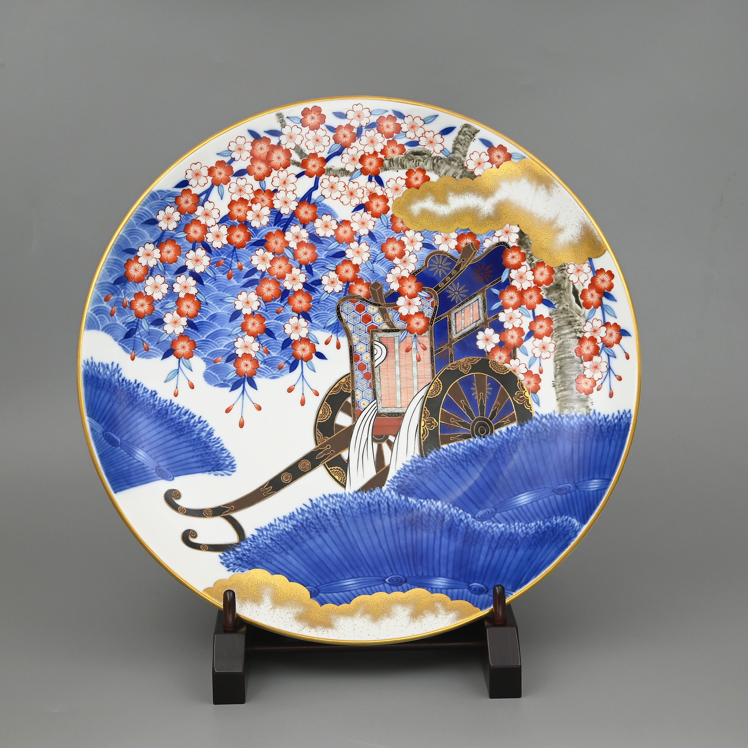 染錦御所車）飾り大皿|有田焼の老舗-香蘭社オンラインショップ