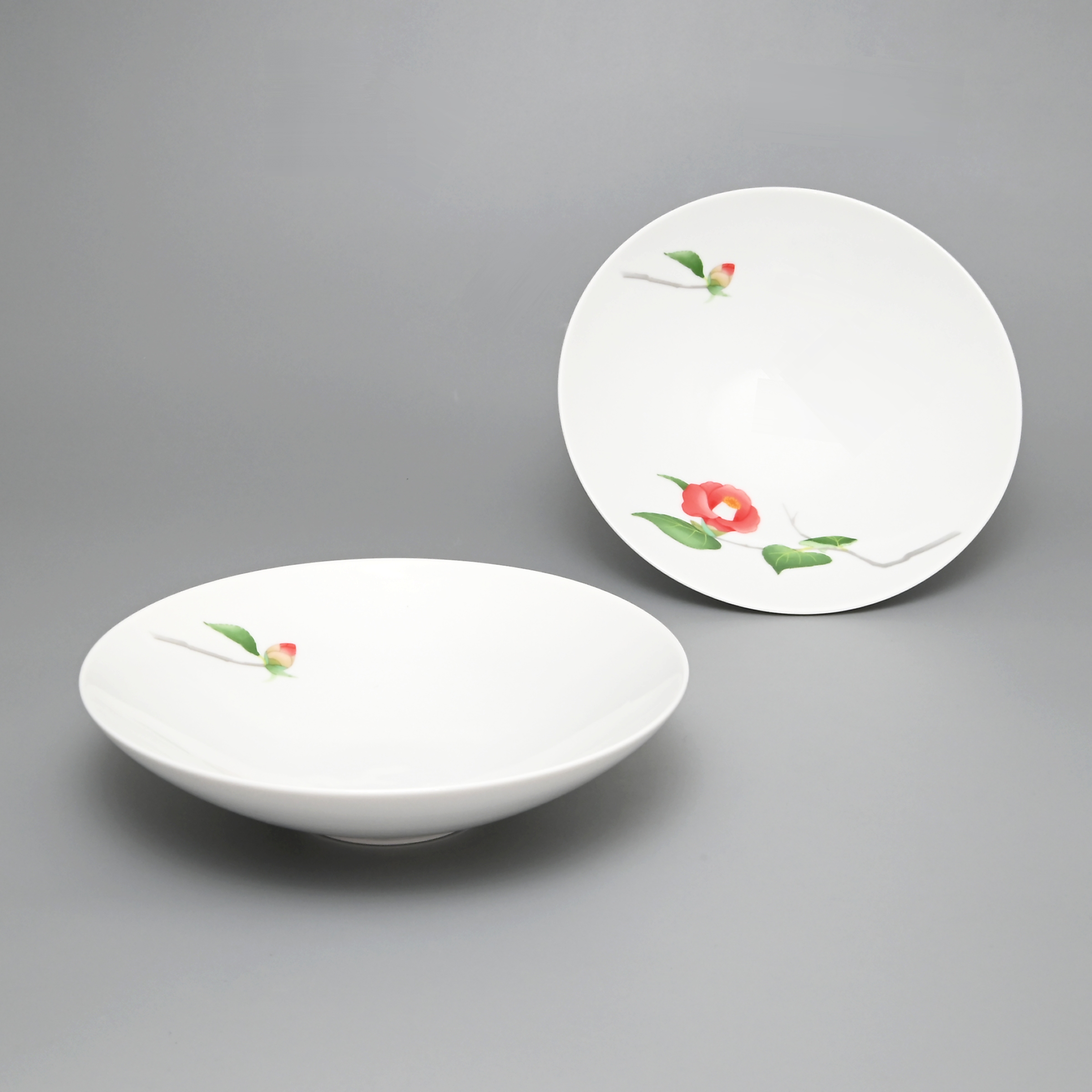 日々と椿）深皿2枚セット|有田焼の老舗-香蘭社オンラインショップ