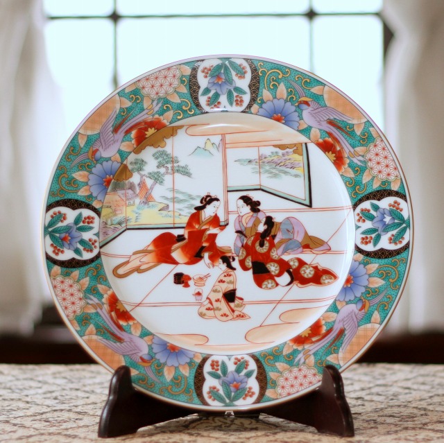 有田焼,飾り皿，インテリア，美人画（酒宴）|有田焼の老舗-香蘭社