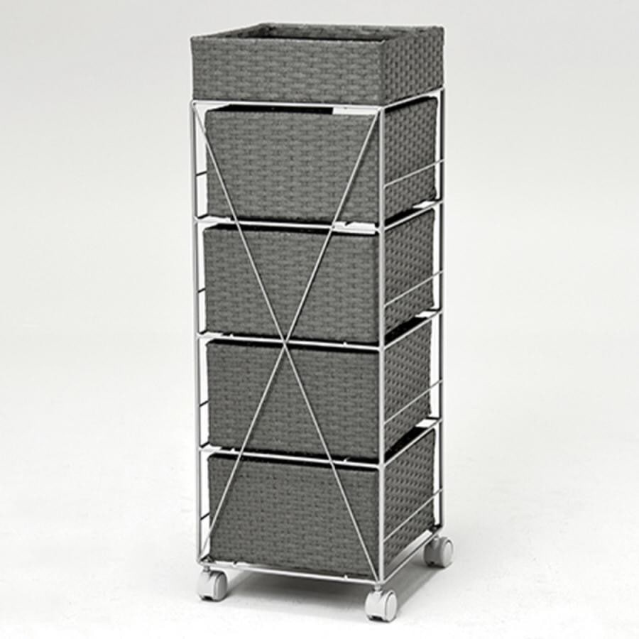 キャスター付ランドリーラック（幅30cm）(ダークブラウン)｜ ビー