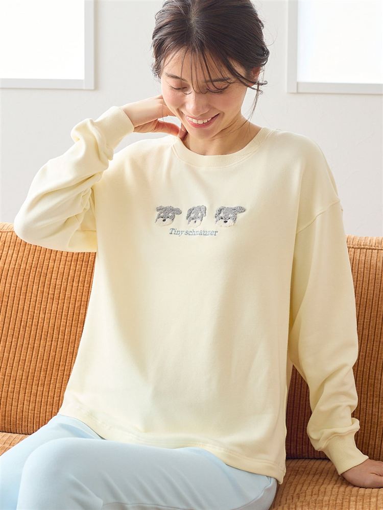 快眠ウェア]3連わんこさがら刺繍パジャマ: ルームウェア(部屋着