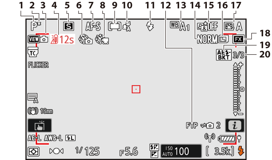 画像モニター/ファインダーの表示