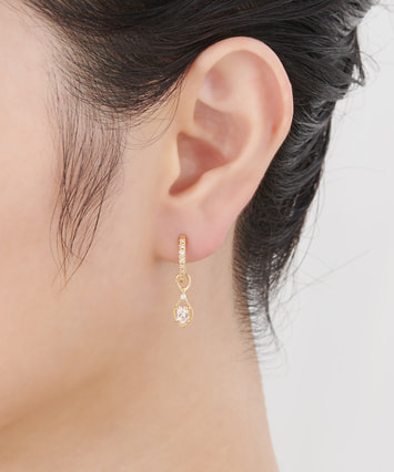 K18YG モルガナイト・ダイヤモンド ピアスチャーム|festaria Online