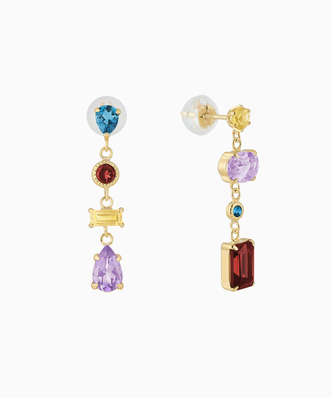 K10YG ガーネット・アメシスト ピアス|festaria Online Shop(フェスタ