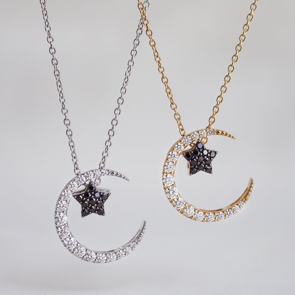 K18YGブラックダイヤモンド/ダイヤモンドネックレス | ポンテヴェキオ